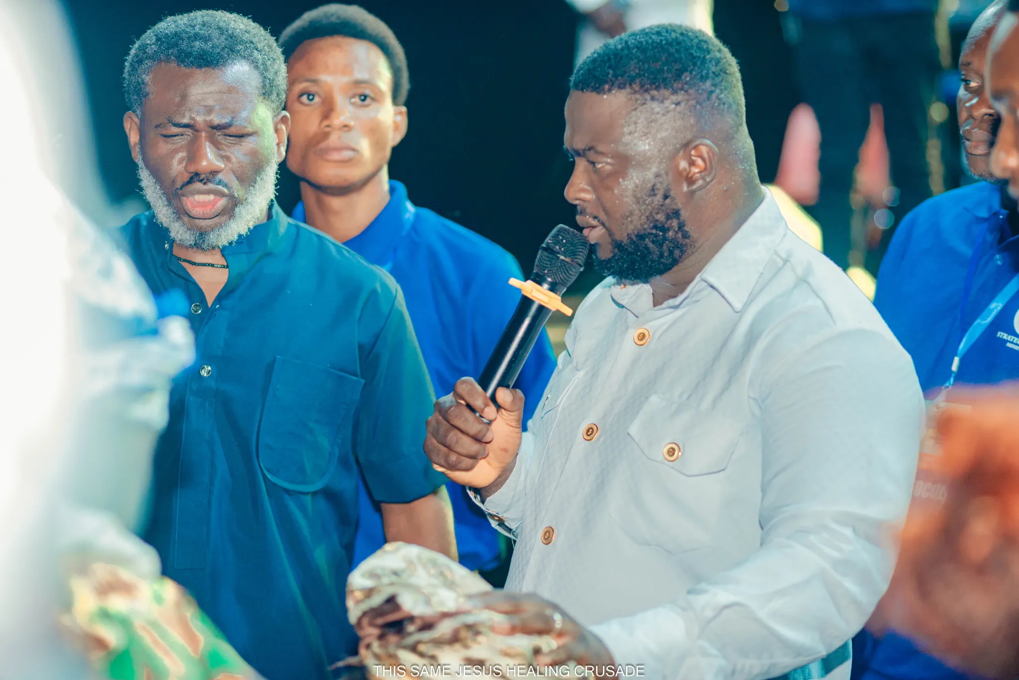 Ministry team praying